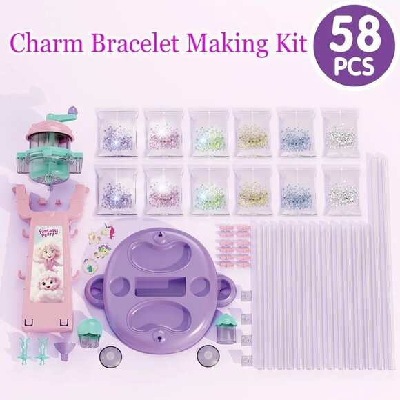 Charm Bracelet Making Kit,Friendship Bracelet Making Kit Toys for Girls age 5+,B - Picture 3 of 6